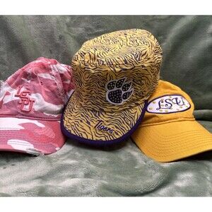 Lot Of 3-LSU Ladies Hats Tigers Fan Football Baseball Louisiana State Uni Clean!